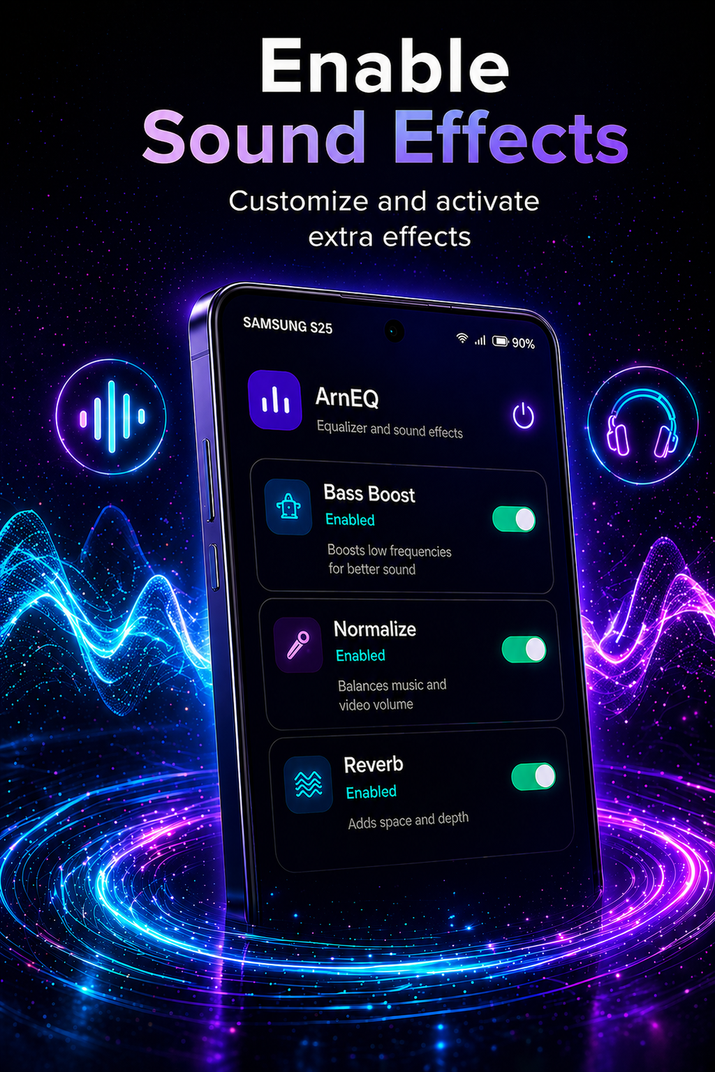 ArnEQ sound effects promotional screen